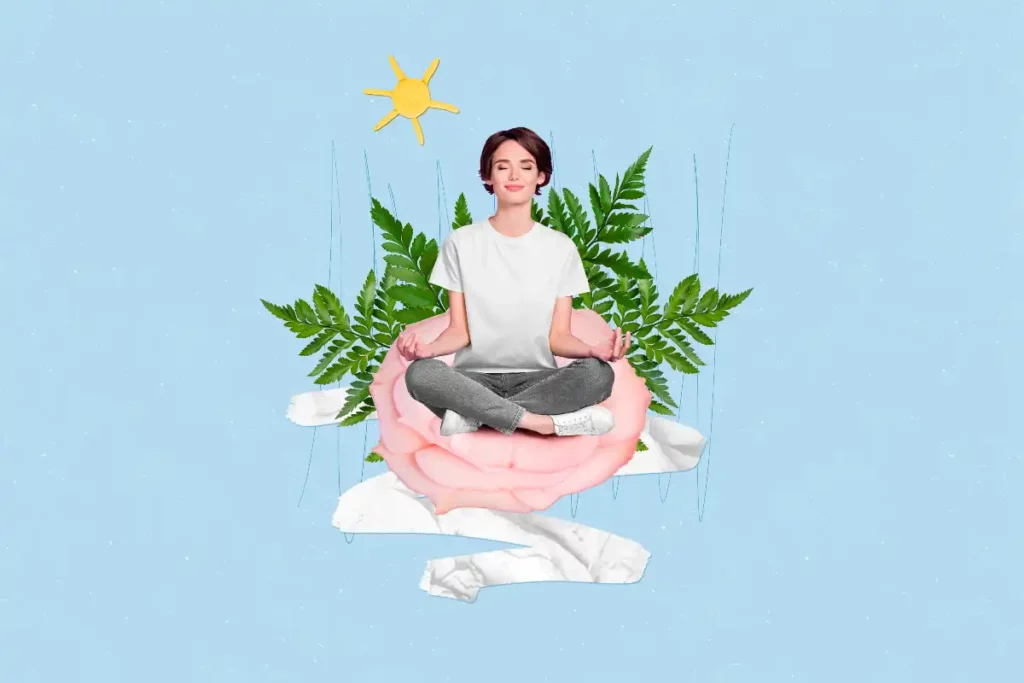 Frau Meditation Collage