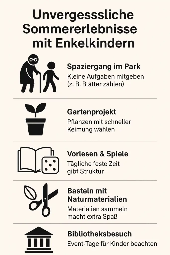 Infografik Sommererlebnisse mit Enkelkindern