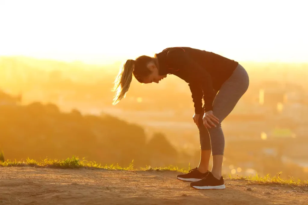 Überhitzte Junge Joggerin