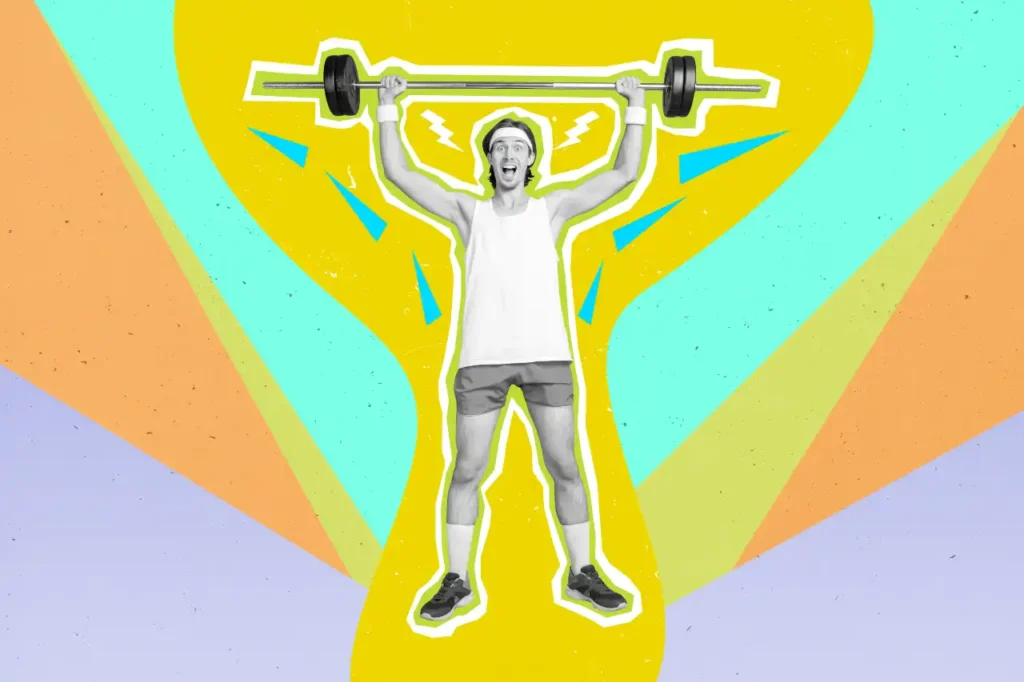 Mann Trainiert Gewichte