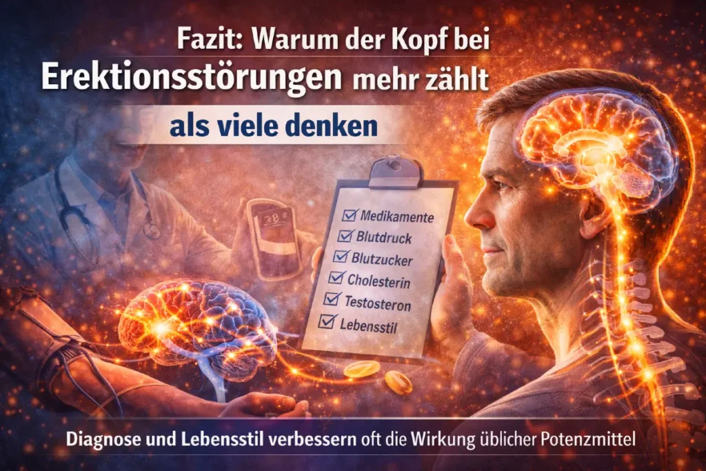 KI erstelltes Bild eines Mannes und den Umständen, die Potenzstörungen beeinflussen