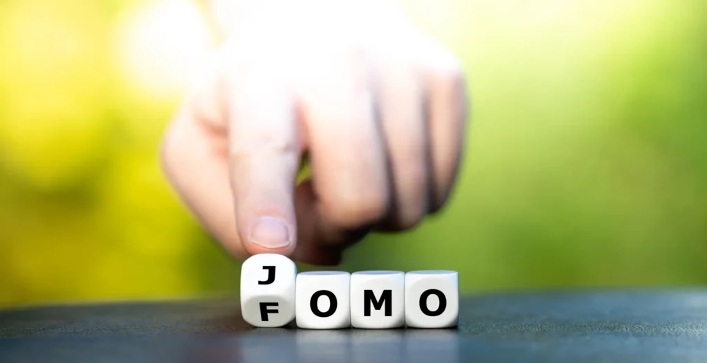 FOMO und JOMO als Würfel