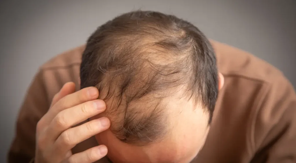 Mann mit Haarausfall