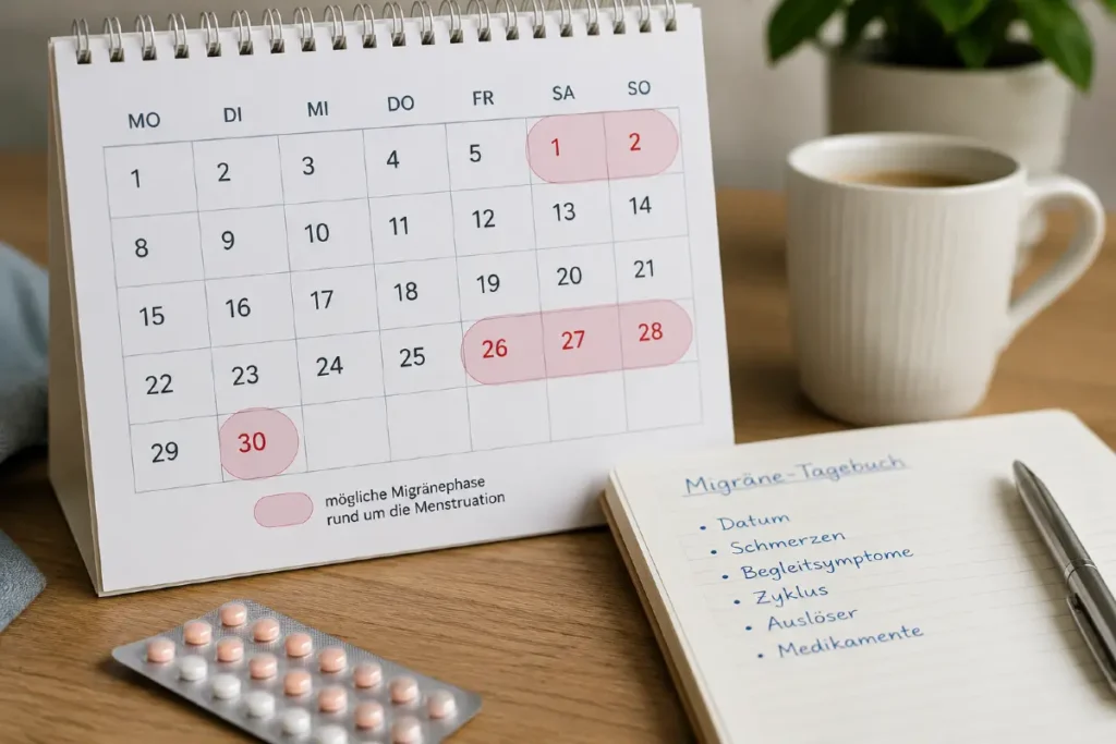 Migränetagebuch mit Zykluskalender