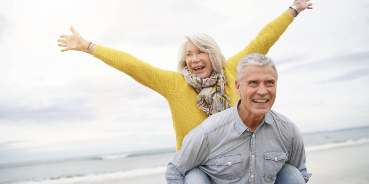 Paar Strand Glücklich