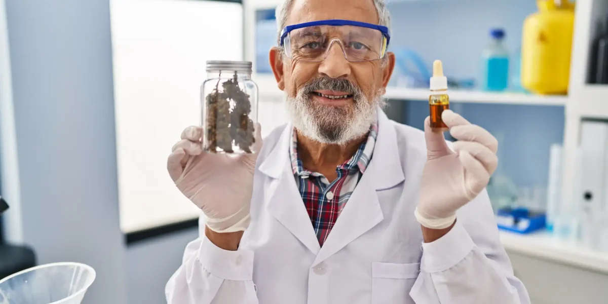 Älterer Wissenschaftler Cannabis