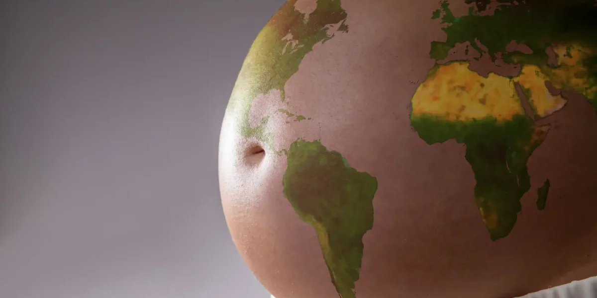 Schwangere Bauch Weltkugel