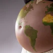 Schwangere Bauch Weltkugel