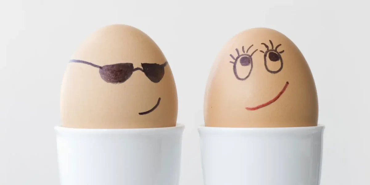 Zwei Eier Lächeln