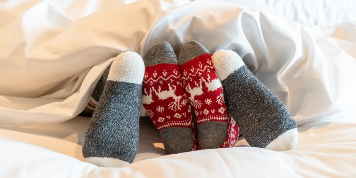 Pärchen Bett Socken