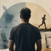 Collage mit Mann und Rätselsymboliken