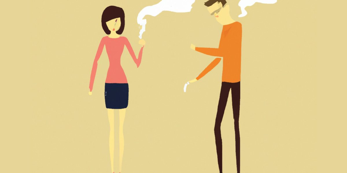 Grafik eines Pärchens, das raucht